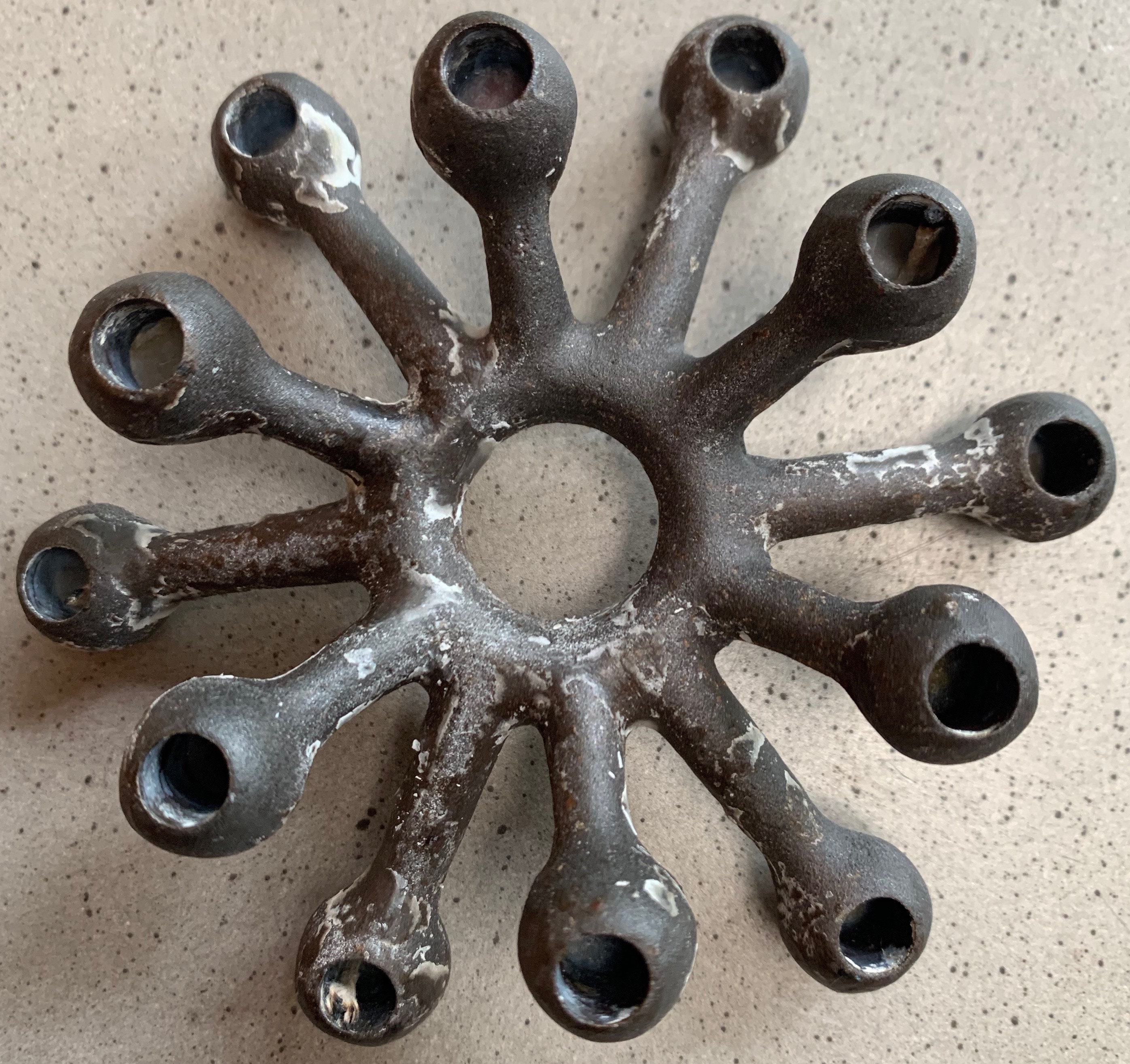 Vintage Dansk Cast Iron Spider Candle Holder Denmark Mid Century Modern