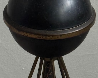 Vintage MCM Floor Lamp Mid Century Modern Lighting Atomic Era Black Gold 1950s