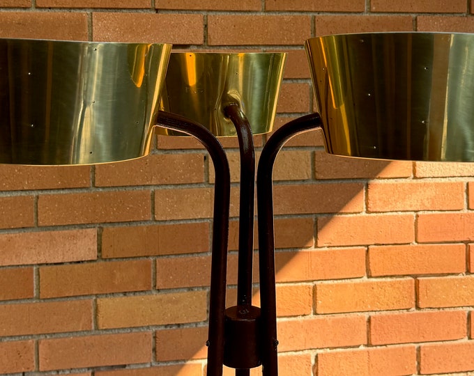 Vintage Thurston LIGHTOLIER Metal Shade Floor Lamp Mid Century MCM Atomic Era B