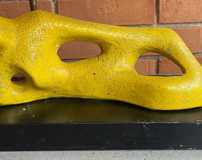 Rare Vintage 1950s Abstract Figural Lamp Fiberglass Shade MCM Henry Moore Style