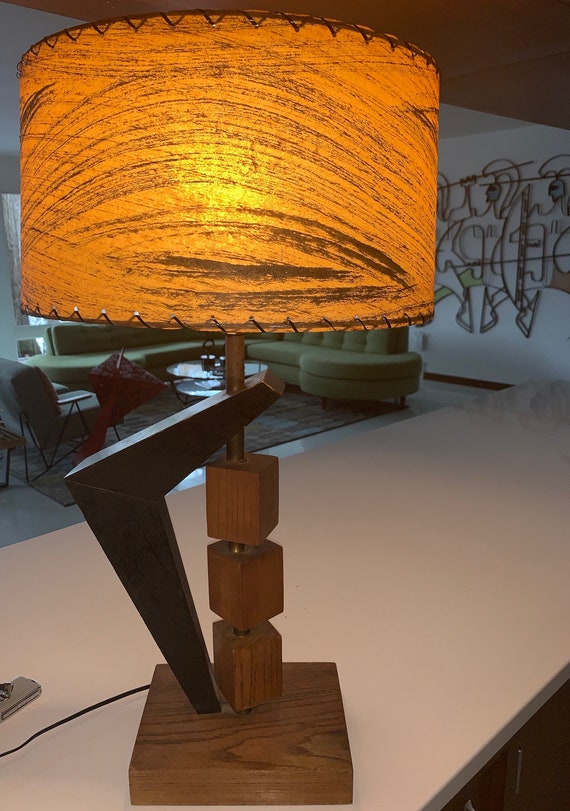 Fantastic Vintage 50s Boomerang Cubes Fantastic Mid Century Cube Lamp Orange