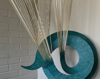 Vintage Kinetic Jeré Mixed Metal Spiral Spokes Sculpture Modern Decorative Art