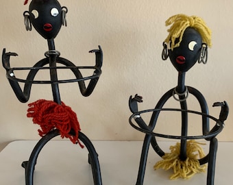 Vintage 50s 60s Tribal Aboriginal Native Metal Planter Stands Mid Century Modern Bror Bonfils Denmark