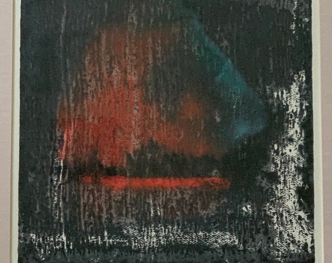 Vintage 90s Abstract Serigraph Print Wall Hanging Modern Art Signed Hennessy - 2