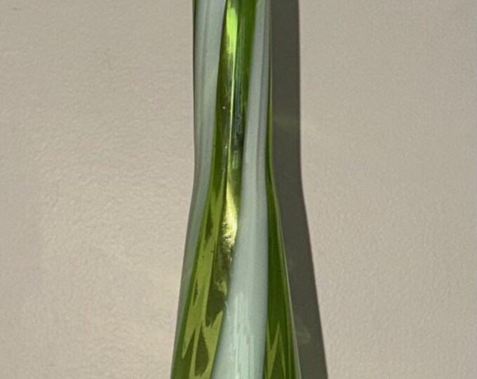 Vintage MCM Murano Striped Glass Lamp Mid Century Modern Lighting 50s 60s