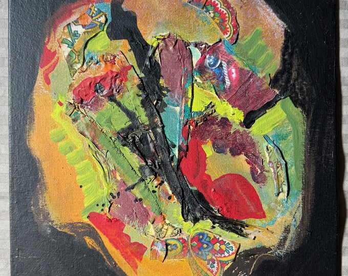Contemporary Mixed Media Multi-Color Abstract Acrylic Painting Modern Art - G