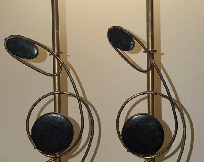 Vintage MCM REMBRANDT Lamps Brass Metal Disc Mid Century Modern Lighting 50s 60s