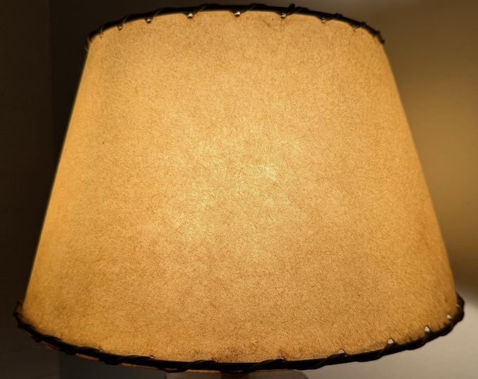 Vintage MCM Fiberglass Lamp Shade + Adapter Mid Century Modern Lighting 1950s