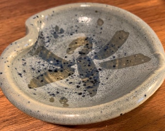 Small Rounded Contemporary Ceramic Stoneware Trinket Dish Ashtray Modern Art Pottery Signed