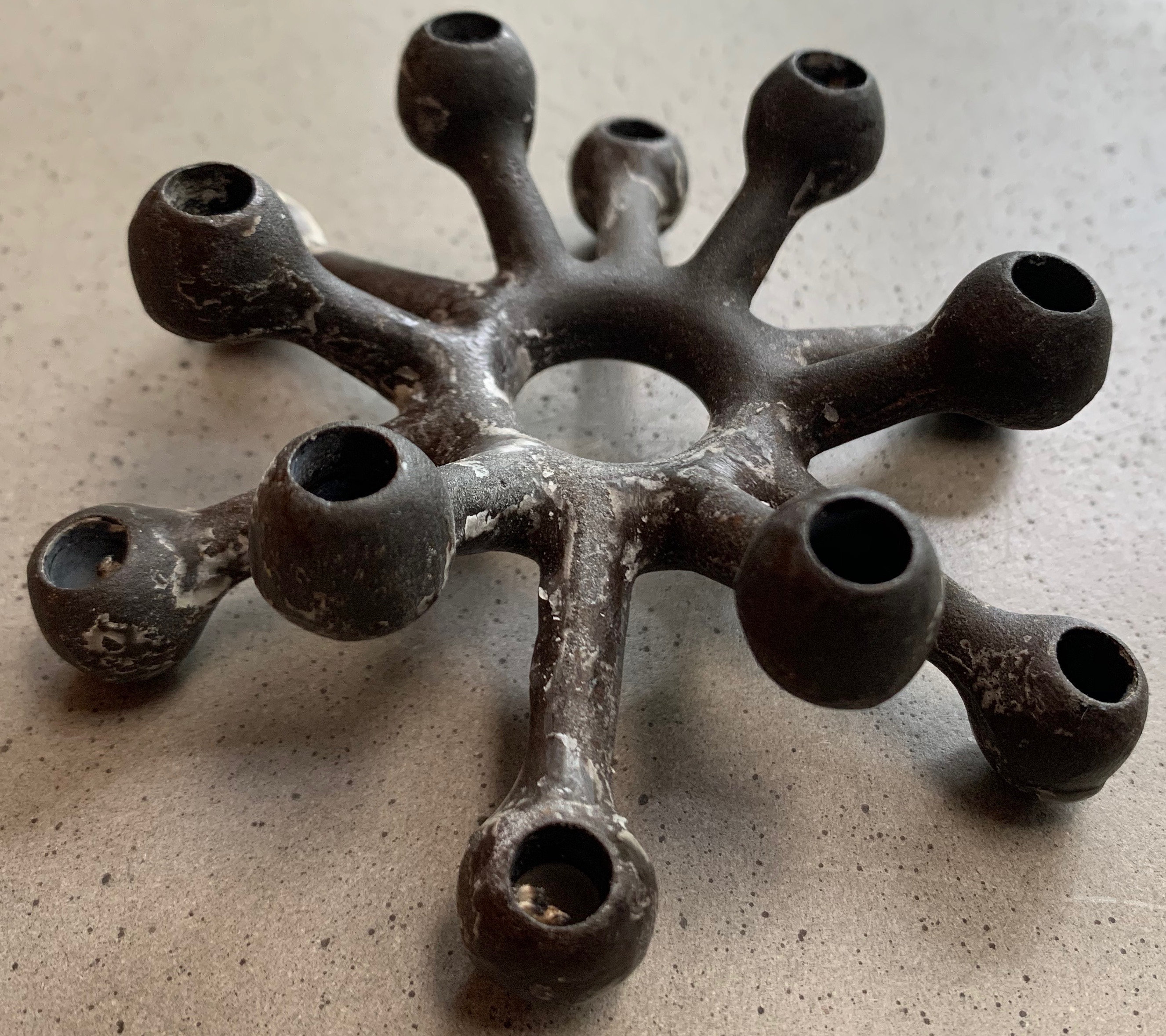 Vintage Dansk Cast Iron Spider Candle Holder Denmark Mid Century Modern