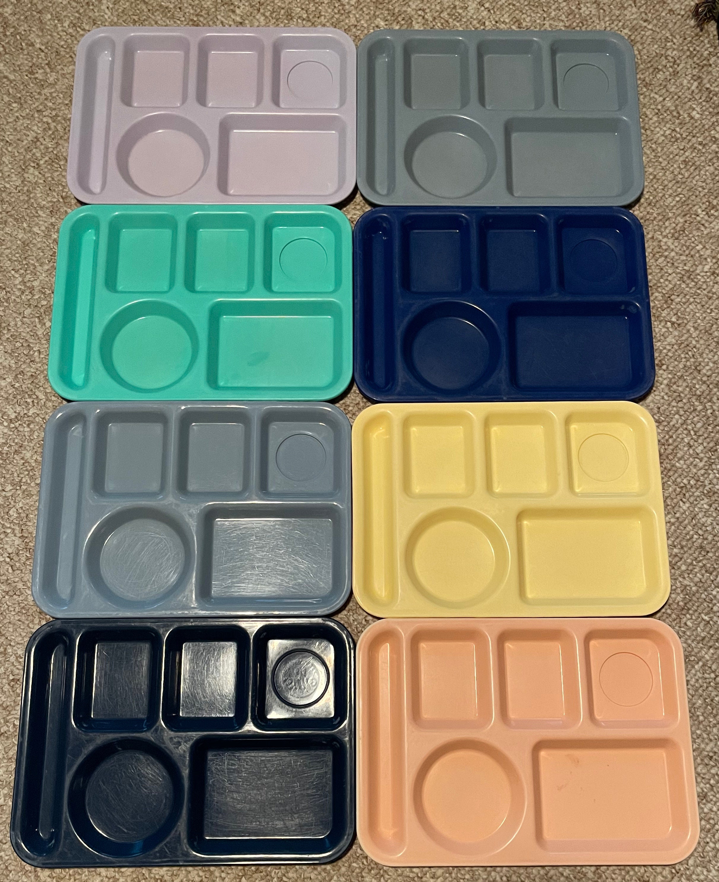 Set 18 Vintage Multi-color SiLite Stackable Lunch Cafeteria Trays Modern  Chicago USA