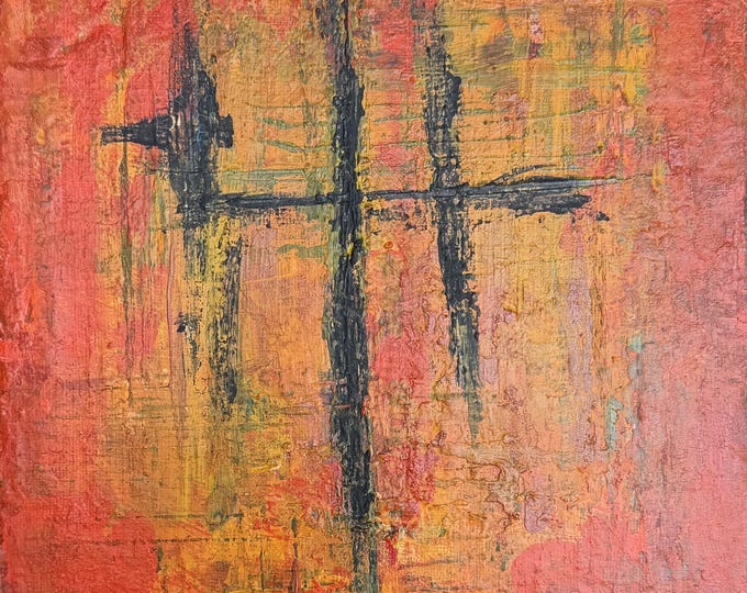 Vintage MCM Abstract Expressionist Acrylic Painting Mid Century Modern Art - 3