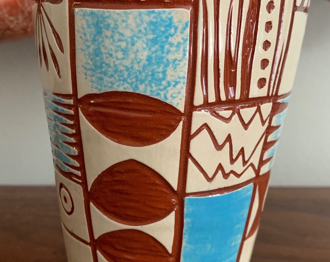 Nice Unique Vintage 60s Ceramic Vase Mid Century Modern Pottery Signed Lightfoot