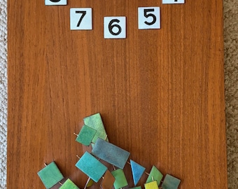 Vintage MCM Abstract Clock Enamel Ceramic Wood Wall Hanging Mid Century Modern 60s