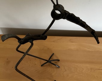 Vintage Metal Bird Stork Sculpture Modern Art Object SHOEmaker Mid Century MCM