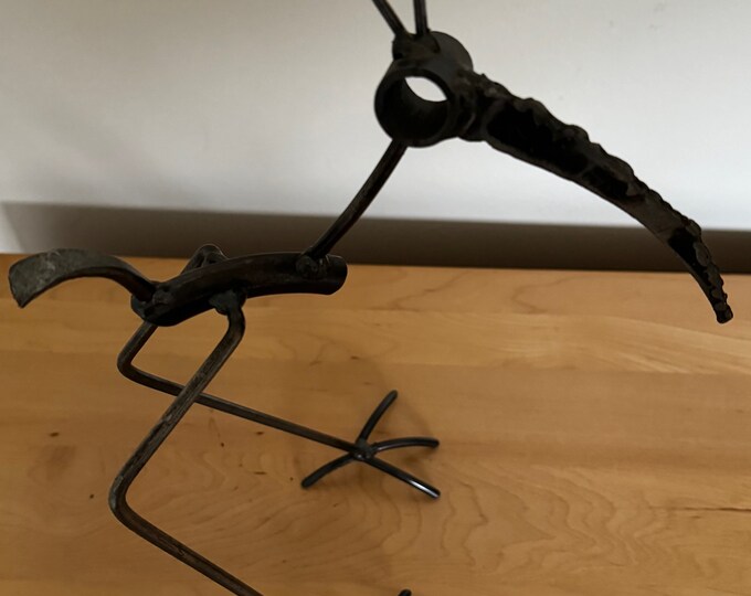 Vintage Metal Bird Stork Sculpture Modern Art Object SHOEmaker Mid Century MCM