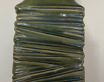 Vintage Green Decorative Ceramic Vase Triangular Spout Modern Pottery 3306 A