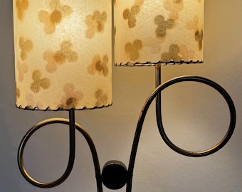 Vintage MCM MAJESTIC Lamp Fiberglass Shades Mid Century Modern Lighting 1950s Atomic Era