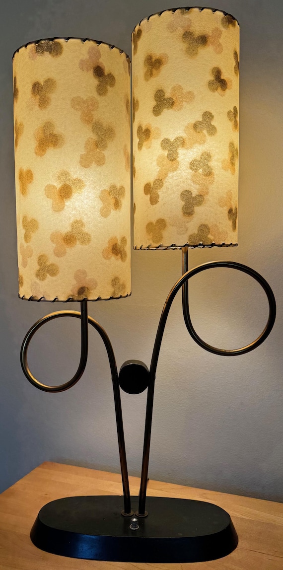 Vintage MCM MAJESTIC Lamp Fiberglass Shades Mid Century Modern