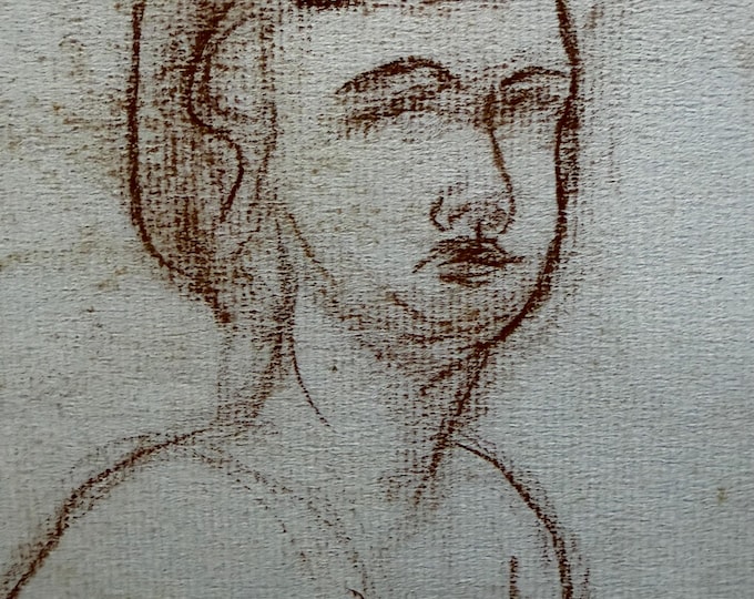 Vintage Woman Posing Charcoal Drawings Illustration Modern Art Higgins 29