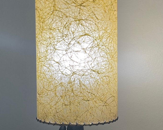 Vintage 50s 60s Heifetz Biomorphic Ceramic Lamp Fiberglass Shade MCM Atomic Era -1