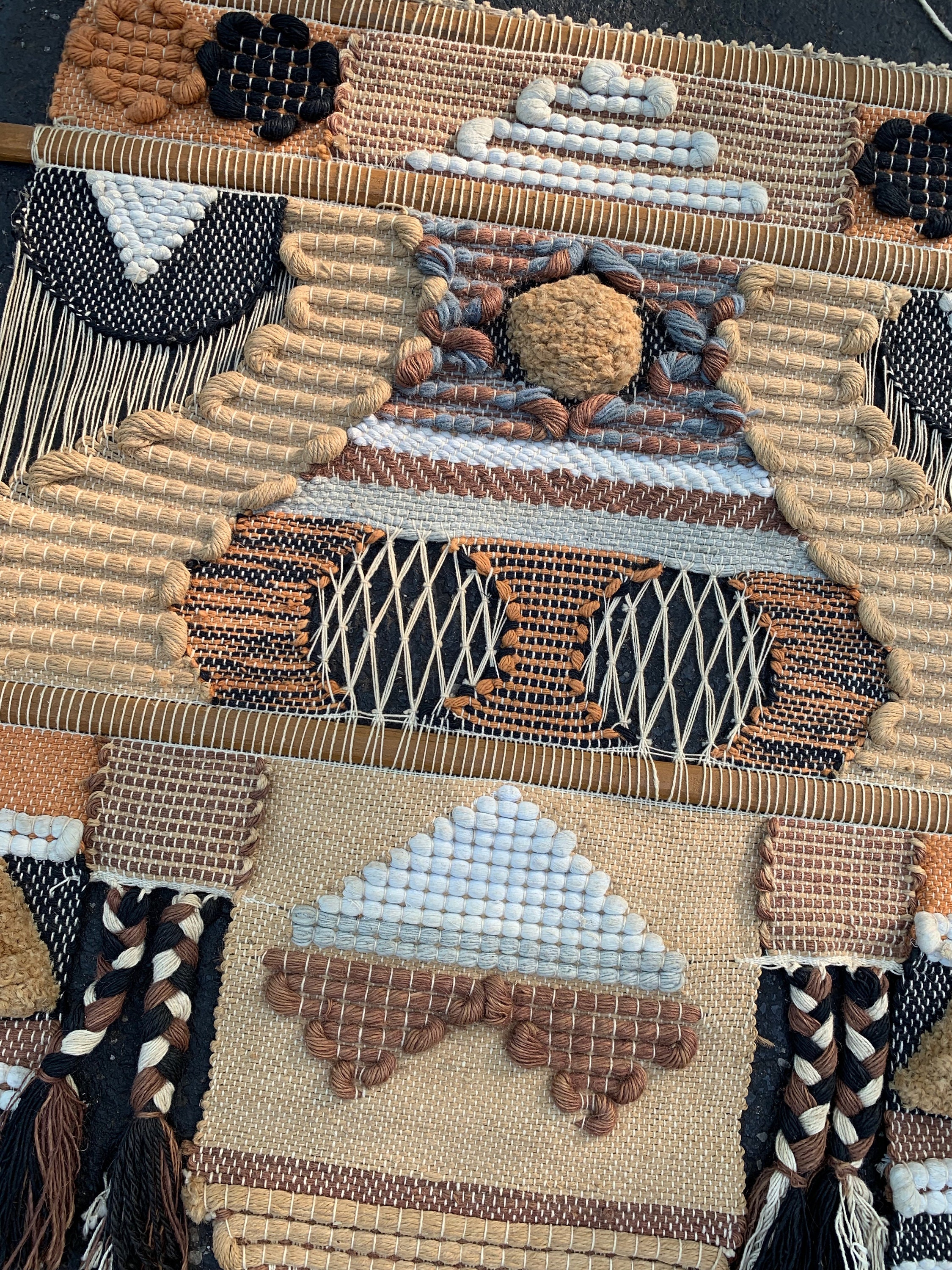 Vintage Don Freedman Fiber Art Wall Hanging Tapestry Mid Century Modern