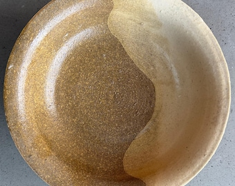 Vintage 80s Studio Pottery Stoneware Ceramic Bowl Earthtones Signed Greer Modern