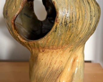 Vintage Handmade Abstract Studio Pottery Ceramic Vase Decorative Modern 1970s