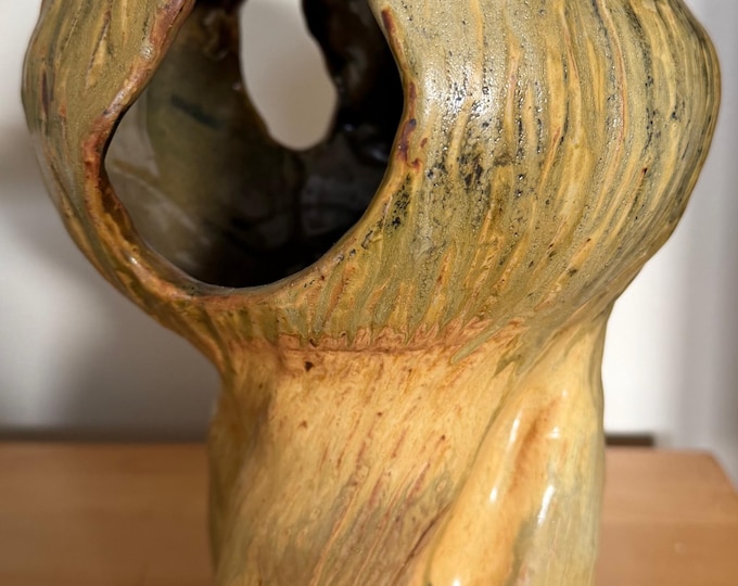 Vintage Handmade Abstract Studio Pottery Ceramic Vase Decorative Modern 1970s