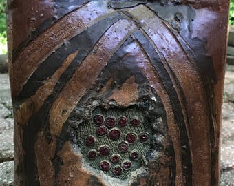 Vintage 60s Decorative Ceramic Stoneware Vase Retro Mid Century Modern Pottery Sixties