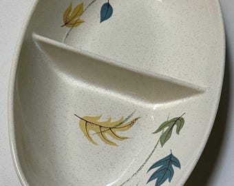 Vintage Franciscan Autumn Divided Dish Handled Dinnerware Earthenware 1950s