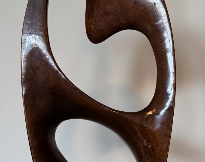 Vintage Biomorphic Molecule Lamp Modeline Wood Brass Mid Century 50s MCM Modern