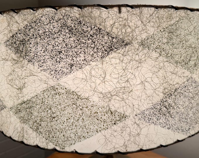 Vintage MCM Harlequin Diamonds Fiberglass Shade Mid Century Modern Lighting 50s