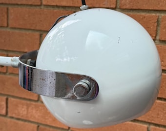 Vintage 70s Eyeball Floor Lamp SONNEMAN Mid Century Modern Lighting White Chrome
