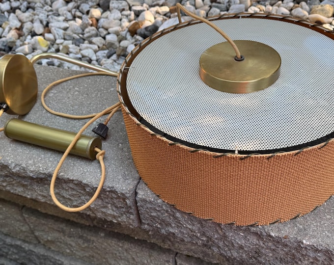 Vintage MCM Round Hanging Pendant Lamp Mid Century Modern 60s Lighting Sconce