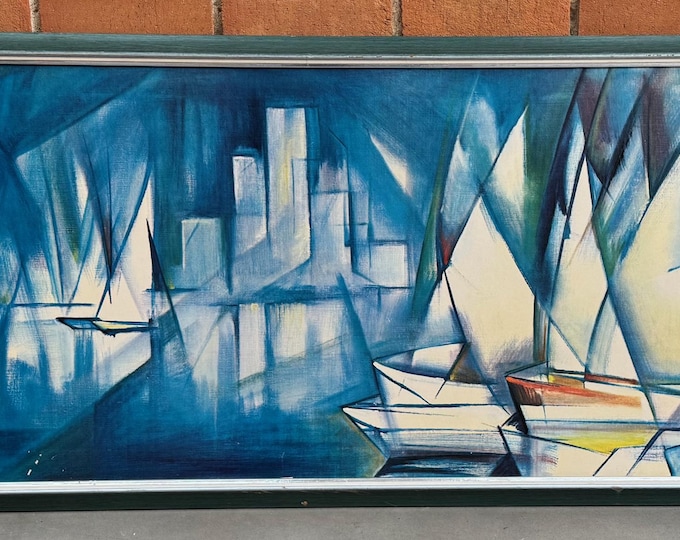 Vintage MCM Ozz Franca Abstract Nautical Lithograph Print Turner Mid Century 60s