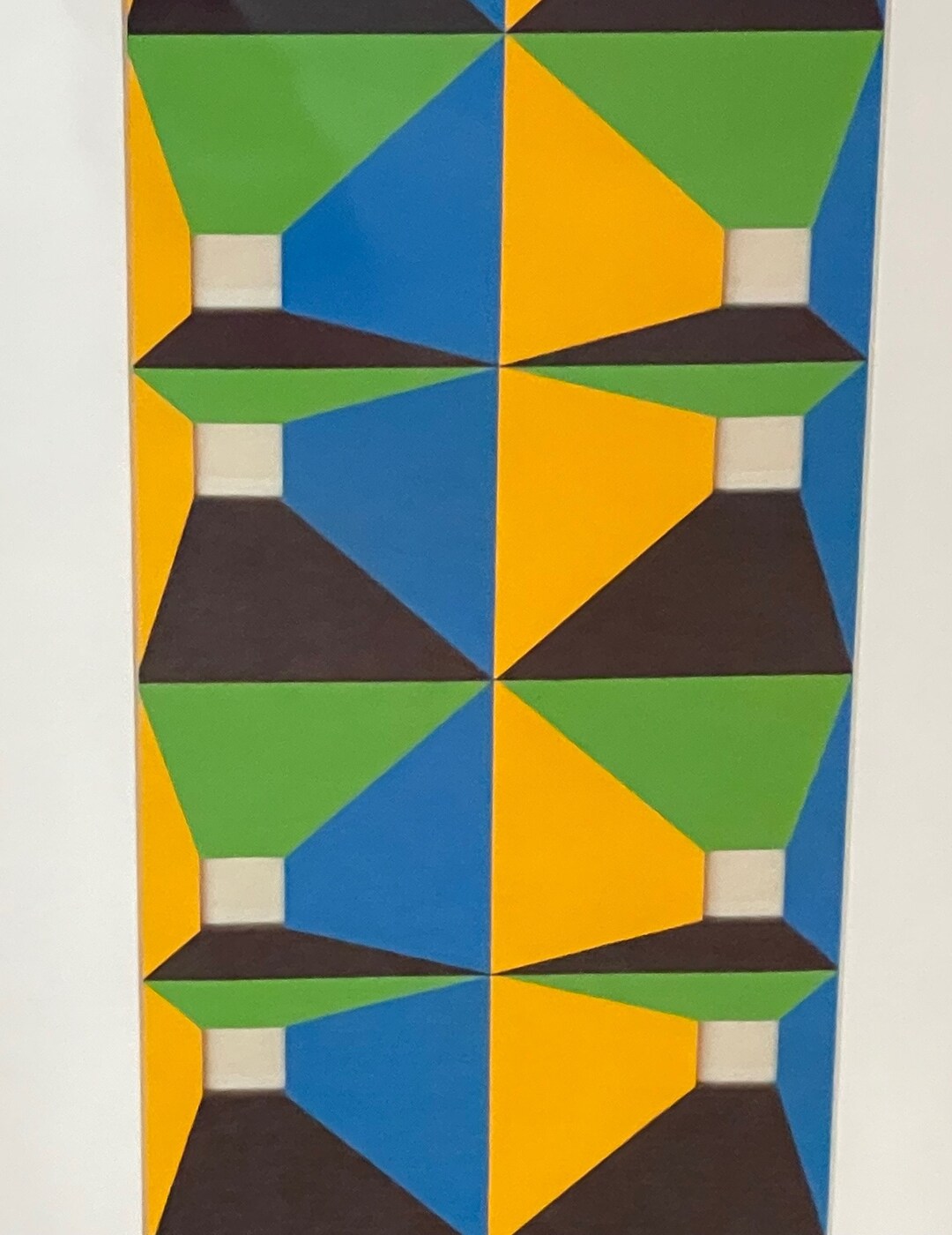Vintage 70s Geometric Shapes Cut Out Mixed Media Wall Hanging Modern