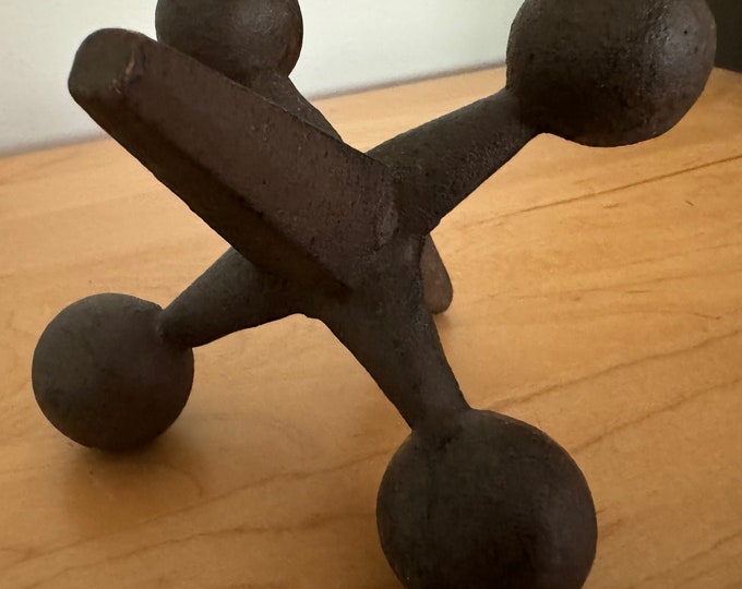 Vintage Jacks Jax Iron Sculptural Paperweight MCM Modern Bookend Mid Century Small