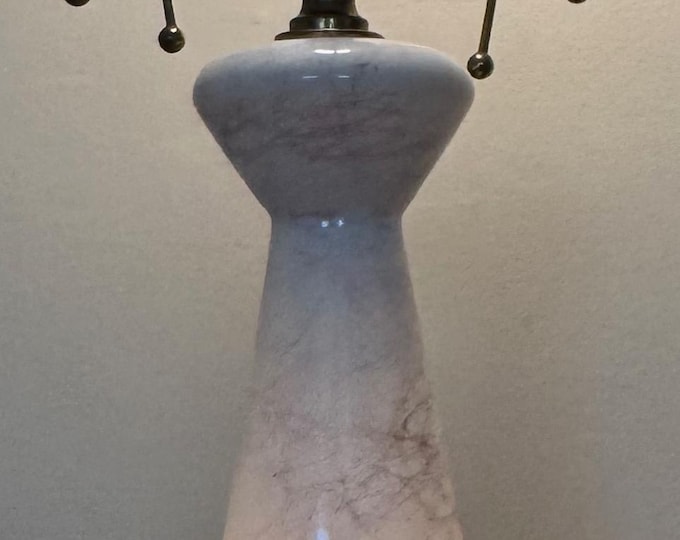 Vintage MCM 1950s Atomic Era White Milk Glass Lamp Mid Century Modern Lighting