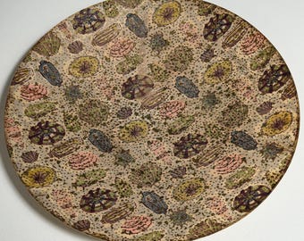 Vintage MCM Abstract Atomic Fiberglass Bowl Mid Century Modern 50s Round Decorative