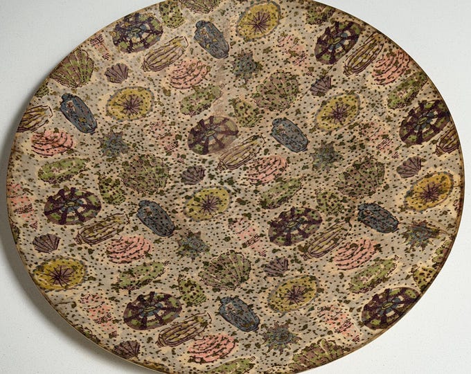 Vintage MCM Abstract Atomic Fiberglass Bowl Mid Century Modern 50s Round Decorative