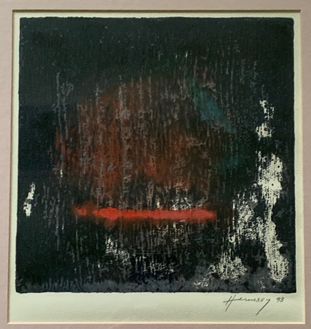 Abstract Serigraph Vintage 90s Abstract Serigraph Print Wall Hanging Modern Art Signed ...