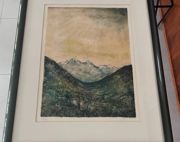 Vintage Bernard Gantner Lithograph Signed Numbered Framed Matted Modern Art