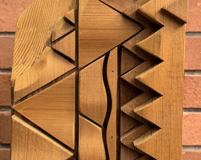 Vintage Abstract Handmade Wood Shapes Sculpture Modern Art Object SHOEmaker MCM