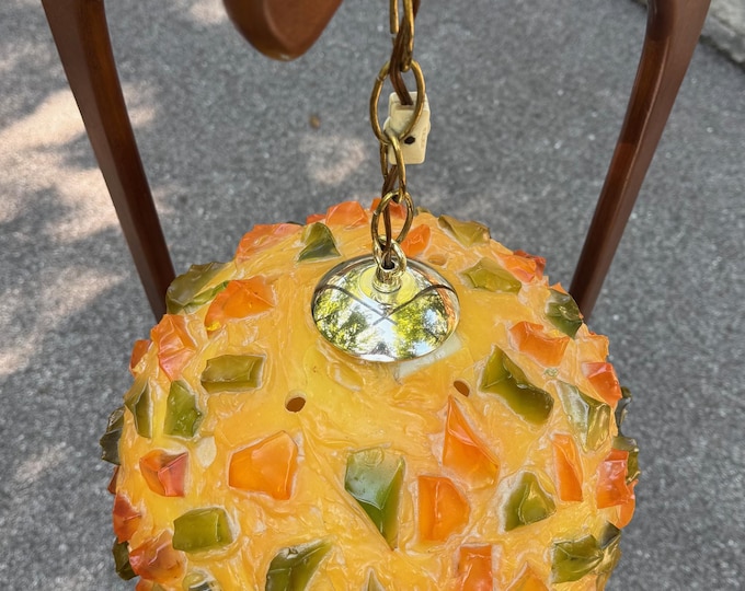 Rare Vintage Chunky Acrylic Floor Lamp Sculptural Wood Base Mid Century mcm Lighting 60s NO FREE SHIPPING