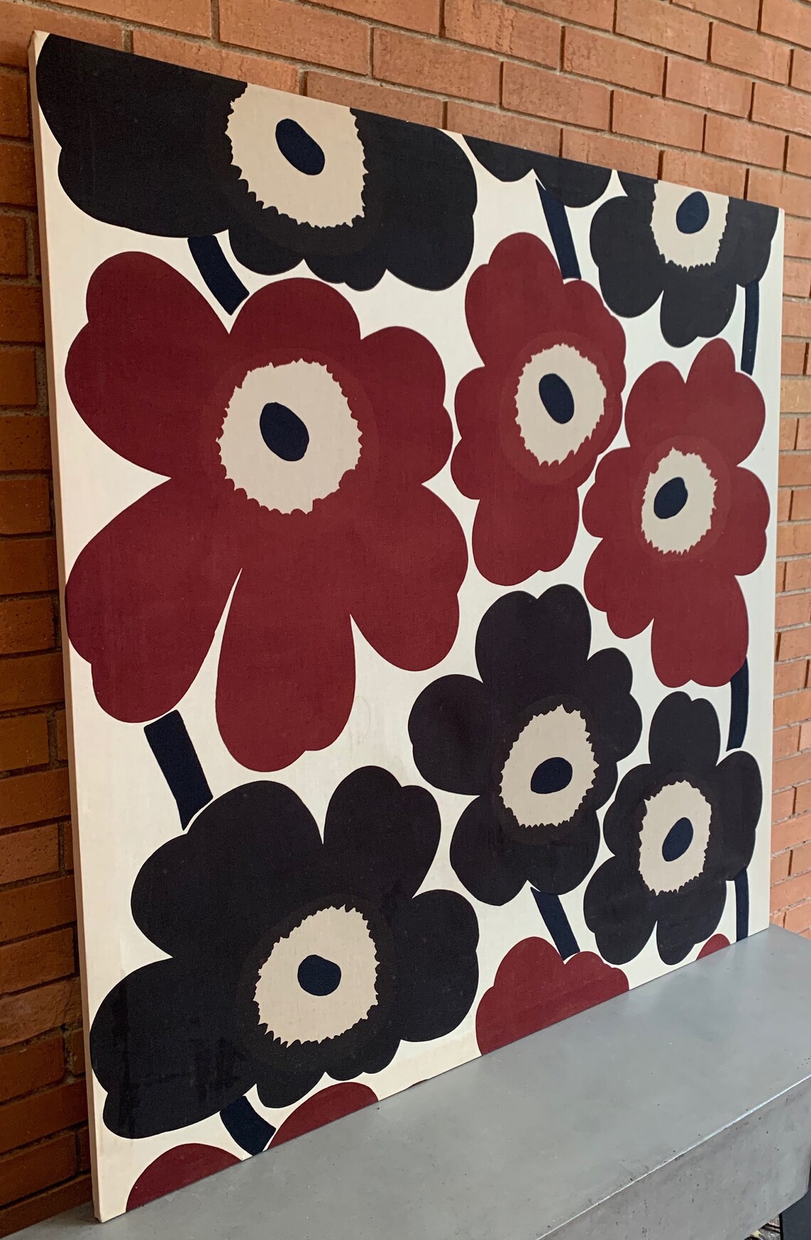 Bold Vintage 60s Marimekko Unikko Cloth Wall Hanging Tapestry Etsy
