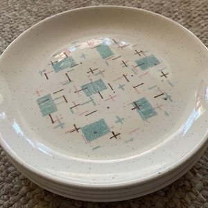 Vintage Vernonware Heavenly Days 7.5&quot; Bread Plates Metlox Mid Century Modern MCM Dinnerware