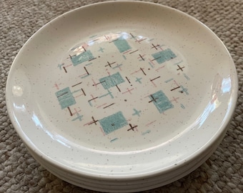 Vintage Vernonware Heavenly Days 7.5" Bread Plates Metlox Mid Century Modern MCM Dinnerware