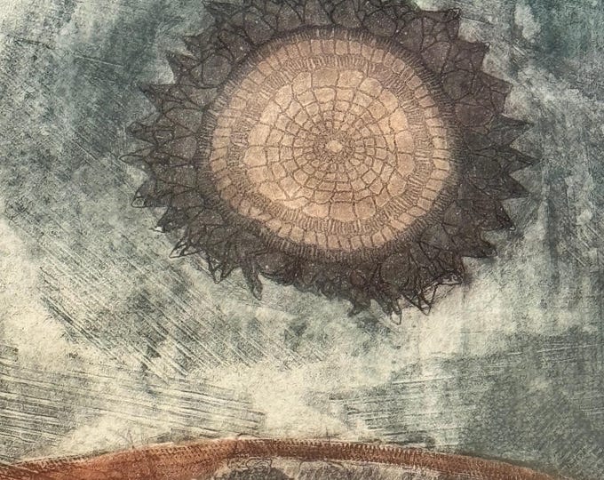 Vintage Chious Etching Print Abstract Modern Art Signed Framed "Perspectives"