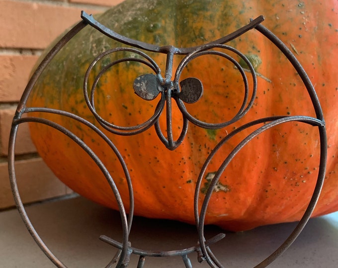 Fun Whimsical Vintage 60s Welded Wire Owl Bird Sculpture Mid Century Modern MCM Metal